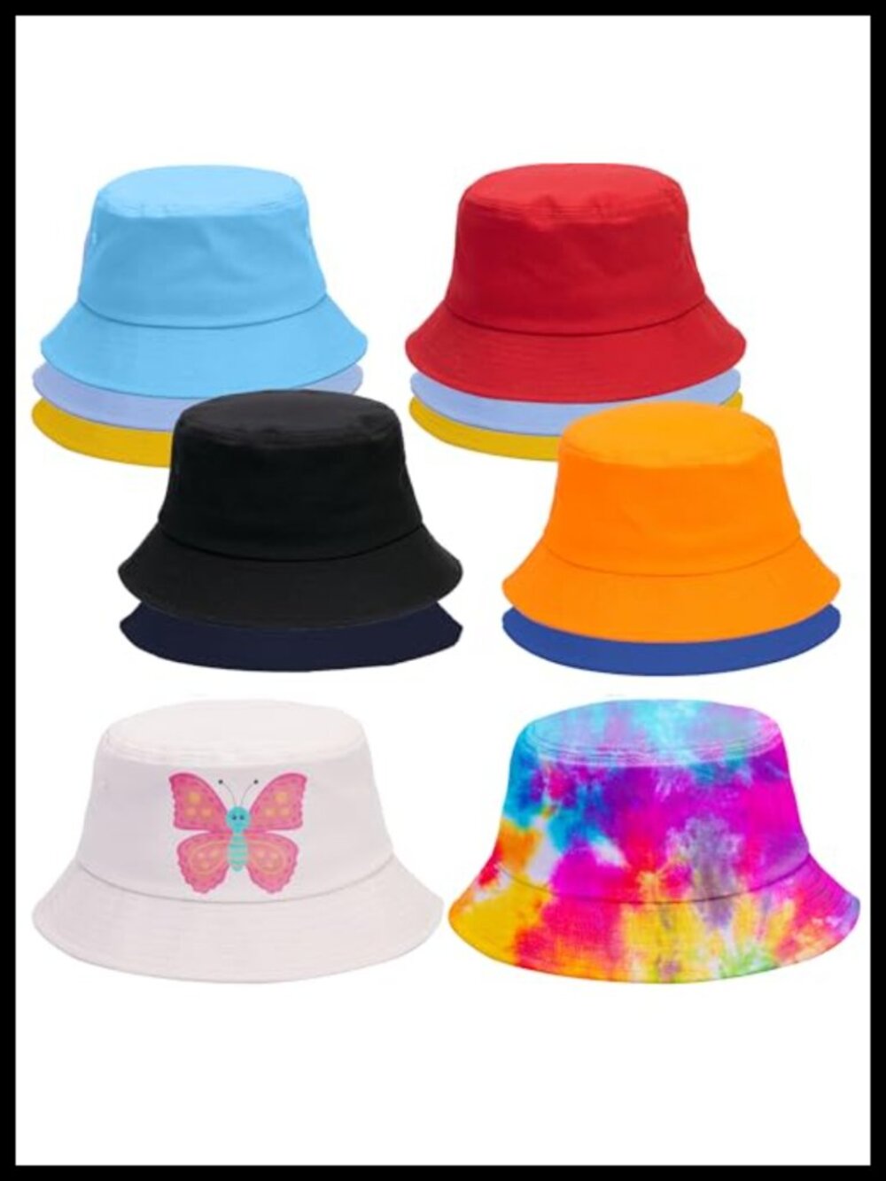 12 Pack Solid Bucket Hats DIY Summer Sun Hat for Travel Fishing
